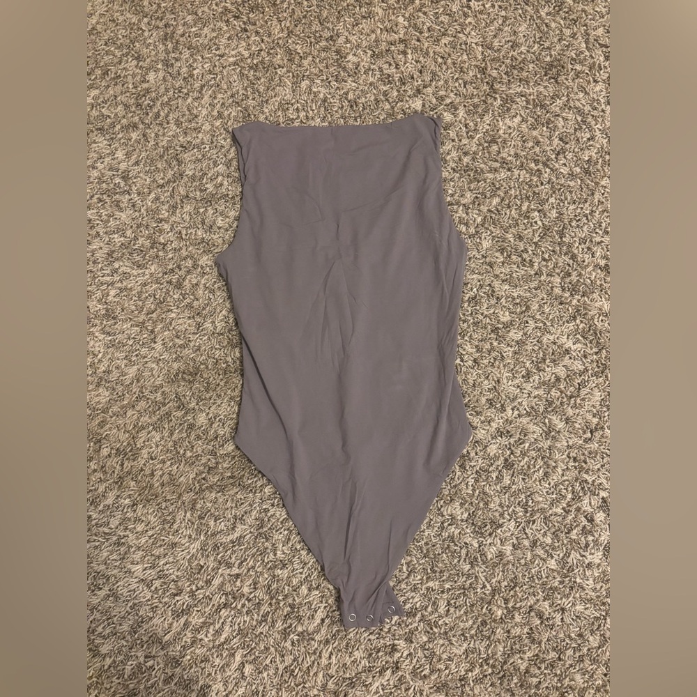 Auden High Neck Sleeveless Bodysuit Gray Size Small